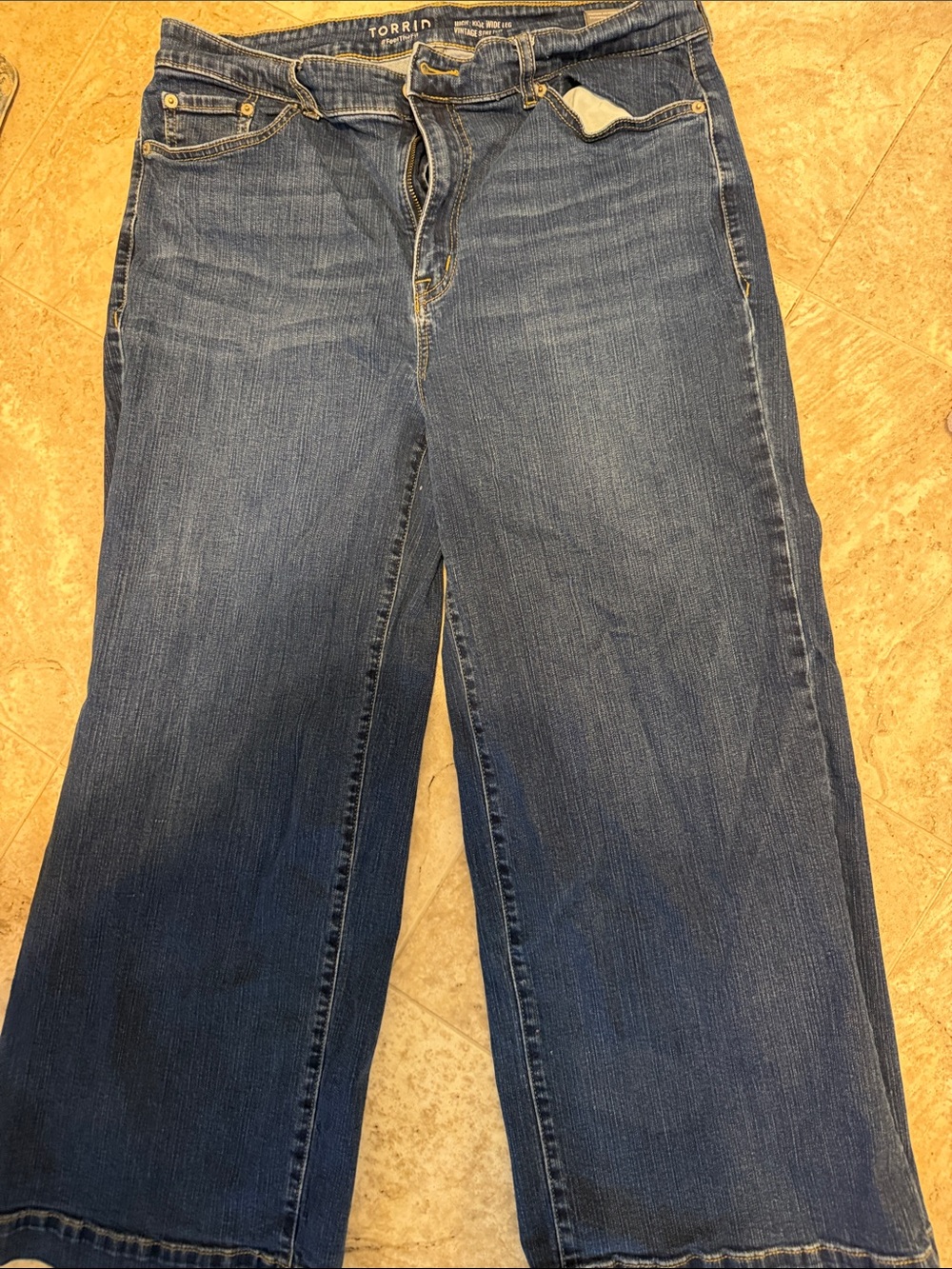 torrid Indigo Wide Leg Jeans with Subtle Fade
